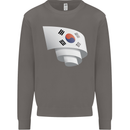 Curled South Korea Flag Korean Day Football Mens Sweatshirt Jumper Charcoal