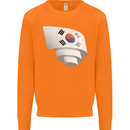 Curled South Korea Flag Korean Day Football Mens Sweatshirt Jumper Orange