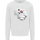 Curled South Korea Flag Korean Day Football Mens Sweatshirt Jumper White