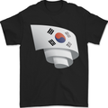 Curled South Korea Flag Korean Day Football Mens T-Shirt 100% Cotton Black