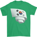 Curled South Korea Flag Korean Day Football Mens T-Shirt 100% Cotton Irish Green