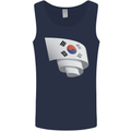 Curled South Korea Flag Korean Day Football Mens Vest Tank Top Navy Blue