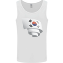 Curled South Korea Flag Korean Day Football Mens Vest Tank Top White