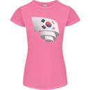 Curled South Korea Flag Korean Day Football Womens Petite Cut T-Shirt Azalea