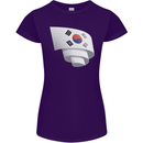 Curled South Korea Flag Korean Day Football Womens Petite Cut T-Shirt Purple