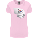 Curled South Korea Flag Korean Day Football Womens Wider Cut T-Shirt Light Pink