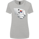 Curled South Korea Flag Korean Day Football Womens Wider Cut T-Shirt Sports Grey