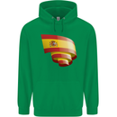 Curled Spain Flag Spanish Day Football Childrens Kids Hoodie Irish Green