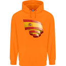 Curled Spain Flag Spanish Day Football Childrens Kids Hoodie Orange