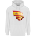 Curled Spain Flag Spanish Day Football Childrens Kids Hoodie White