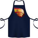 Curled Spain Flag Spanish Day Football Cotton Apron 100% Organic Navy Blue