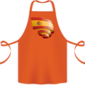 Curled Spain Flag Spanish Day Football Cotton Apron 100% Organic Orange