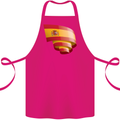 Curled Spain Flag Spanish Day Football Cotton Apron 100% Organic Pink