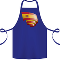 Curled Spain Flag Spanish Day Football Cotton Apron 100% Organic Royal Blue
