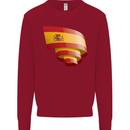 Curled Spain Flag Spanish Day Football Kids Sweatshirt Jumper Red