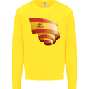 Curled Spain Flag Spanish Day Football Kids Sweatshirt Jumper Yellow