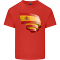 Curled Spain Flag Spanish Day Football Mens Cotton T-Shirt Tee Top Red