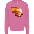 Curled Spain Flag Spanish Day Football Mens Sweatshirt Jumper Azalea