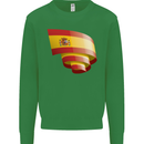 Curled Spain Flag Spanish Day Football Mens Sweatshirt Jumper Irish Green