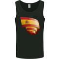 Curled Spain Flag Spanish Day Football Mens Vest Tank Top Black