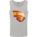 Curled Spain Flag Spanish Day Football Mens Vest Tank Top Sports Grey