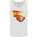 Curled Spain Flag Spanish Day Football Mens Vest Tank Top White