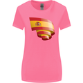 Curled Spain Flag Spanish Day Football Womens Wider Cut T-Shirt Azalea