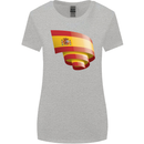 Curled Spain Flag Spanish Day Football Womens Wider Cut T-Shirt Sports Grey
