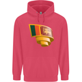 Curled Sri Lankan Flag Sri Lanka Day Football Childrens Kids Hoodie Heliconia