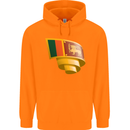 Curled Sri Lankan Flag Sri Lanka Day Football Childrens Kids Hoodie Orange