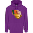 Curled Sri Lankan Flag Sri Lanka Day Football Childrens Kids Hoodie Purple