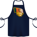 Curled Sri Lankan Flag Sri Lanka Day Football Cotton Apron 100% Organic Navy Blue