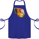 Curled Sri Lankan Flag Sri Lanka Day Football Cotton Apron 100% Organic Royal Blue