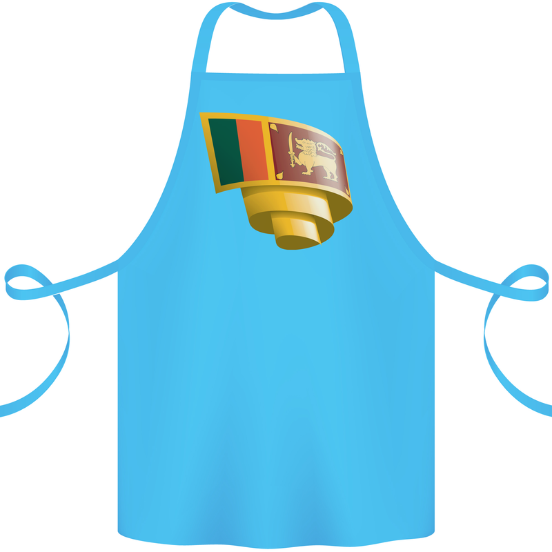 Curled Sri Lankan Flag Sri Lanka Day Football Cotton Apron 100% Organic Turquoise