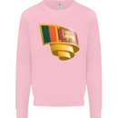 Curled Sri Lankan Flag Sri Lanka Day Football Kids Sweatshirt Jumper Light Pink