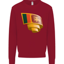 Curled Sri Lankan Flag Sri Lanka Day Football Kids Sweatshirt Jumper Red