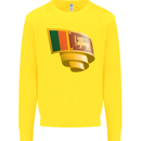 Curled Sri Lankan Flag Sri Lanka Day Football Kids Sweatshirt Jumper Yellow