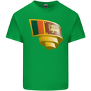Curled Sri Lankan Flag Sri Lanka Day Football Kids T-Shirt Childrens Irish Green
