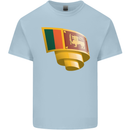 Curled Sri Lankan Flag Sri Lanka Day Football Kids T-Shirt Childrens Light Blue