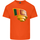 Curled Sri Lankan Flag Sri Lanka Day Football Kids T-Shirt Childrens Orange