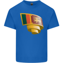 Curled Sri Lankan Flag Sri Lanka Day Football Kids T-Shirt Childrens Royal Blue