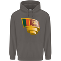 Curled Sri Lankan Flag Sri Lanka Day Football Mens 80% Cotton Hoodie Charcoal