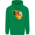 Curled Sri Lankan Flag Sri Lanka Day Football Mens 80% Cotton Hoodie Irish Green