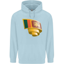 Curled Sri Lankan Flag Sri Lanka Day Football Mens 80% Cotton Hoodie Light Blue