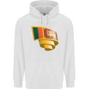 Curled Sri Lankan Flag Sri Lanka Day Football Mens 80% Cotton Hoodie White