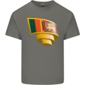Curled Sri Lankan Flag Sri Lanka Day Football Mens Cotton T-Shirt Tee Top Charcoal