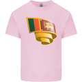 Curled Sri Lankan Flag Sri Lanka Day Football Mens Cotton T-Shirt Tee Top Light Pink