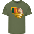 Curled Sri Lankan Flag Sri Lanka Day Football Mens Cotton T-Shirt Tee Top Military Green