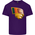 Curled Sri Lankan Flag Sri Lanka Day Football Mens Cotton T-Shirt Tee Top Purple