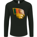 Curled Sri Lankan Flag Sri Lanka Day Football Mens Long Sleeve T-Shirt Black